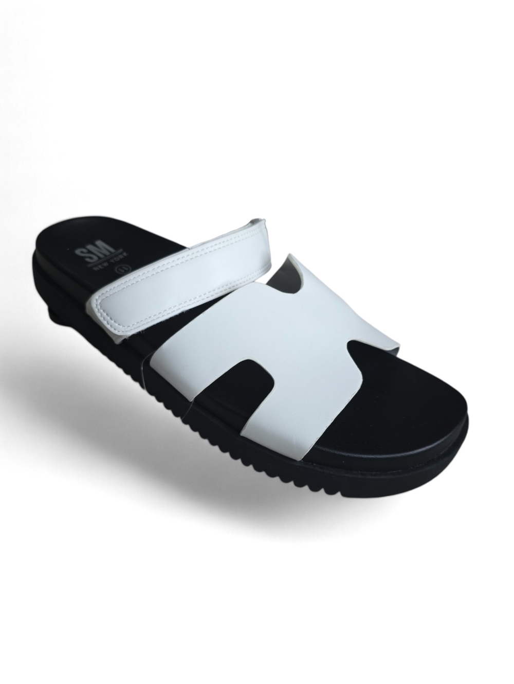 SM New York Strappy Slide Sandals Cushioned Comfort Minimalist Summer